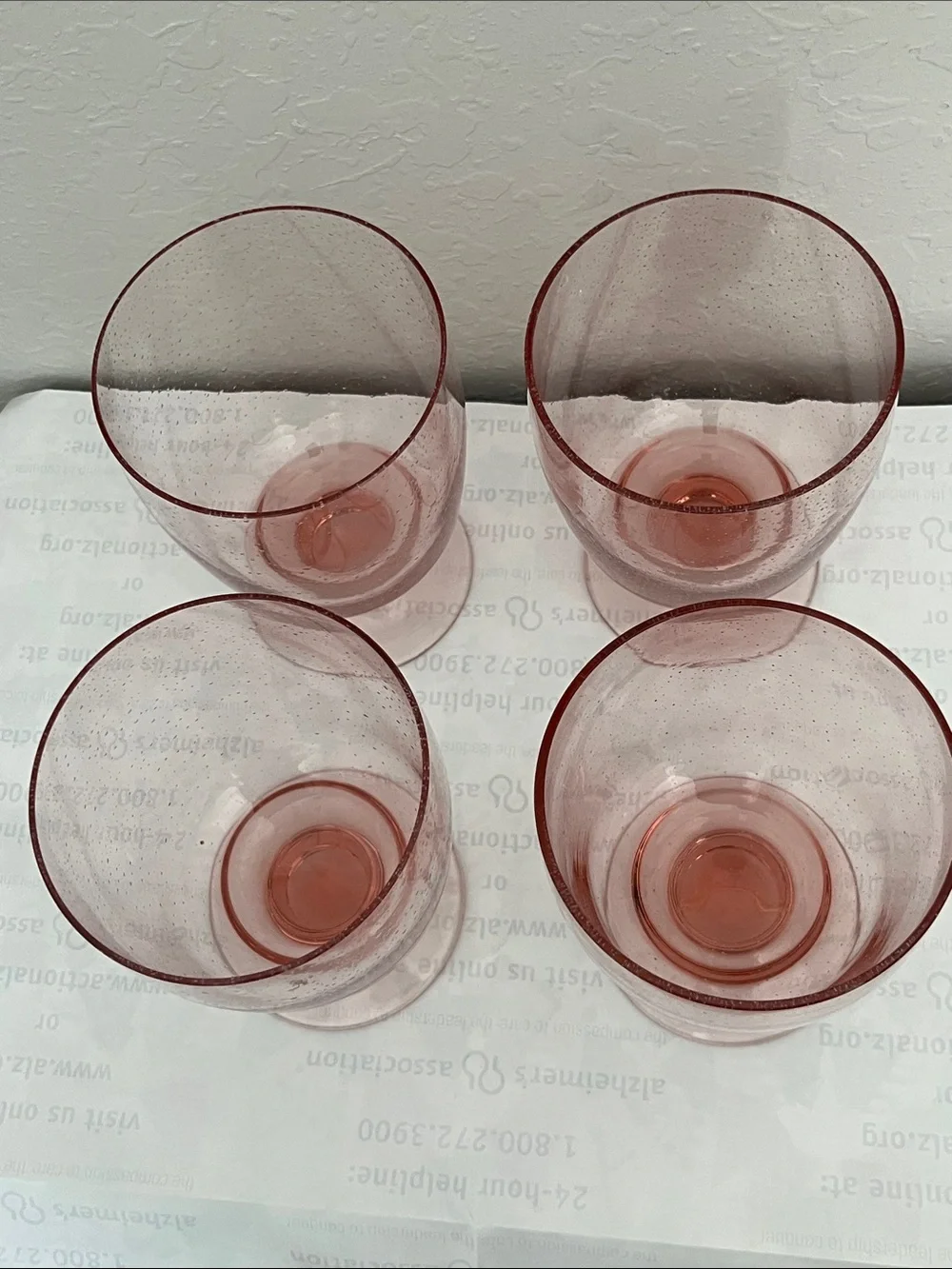 Sakura European Blush pink Hue Small air Bubbles throughout Water /Wine NWOB